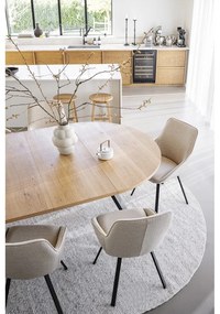 Tavolo da pranzo rotondo pieghevole in rovere naturale ø 135 cm Maddock - Rowico