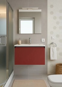 Mobile da bagno sospeso sotto lavabo Fusion L 59.5 x H 40 x P 45.5 cm rosso opaco, 1 cassetto