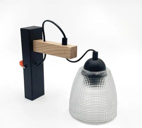 Lampada da parete LEANDRA 1xE27/15W/230V rovere/nero