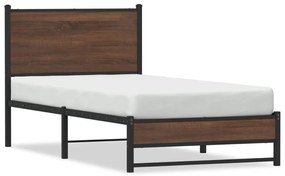 Giroletto Senza Materasso İn Metallo Rovere Marrone 80x200 Cm /