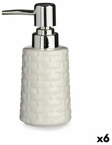 Dispenser di Sapone Ceramica Argentato Bianco 6 Unità (150 ml)