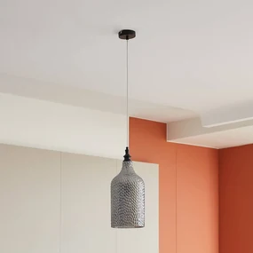 Lampada a sospensione Lindby Drakar, 1 luce, grigio, vetro, Ø 19,5 cm
