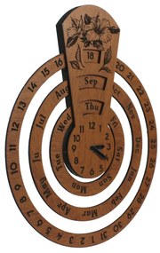 Orologio calendario perpetuo da parete in legno - Medio