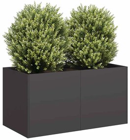 Fioriera Nera 80x40x40 Cm İn Acciaio Laminato A Freddo /