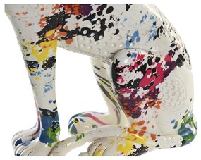 Statua Decorativa DKD Home Decor Bianco Leopardo Resina Multicolore Moderno (16 x 8 x 25 cm)