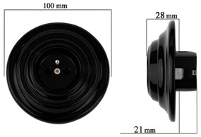 Bohemia-Design - Presa domestica retrò in porcellana con cornice 250V/16A nera