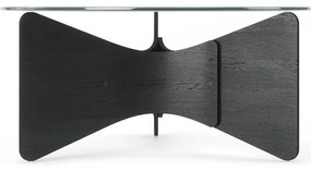 Tavolino rotondo nero con piano in vetro 87x87 cm Madera - Umbra