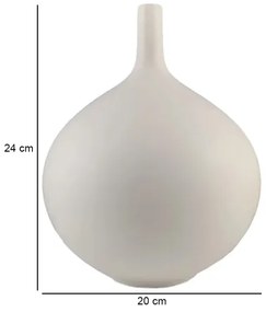 Vaso in ceramica bianco 24 cm