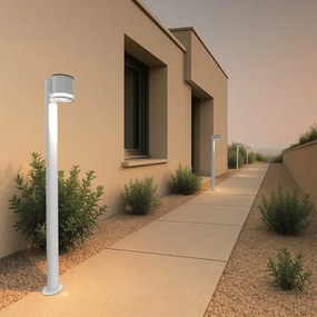 Paletto da Giardino Solare Bianco da 100cm IP54 in Alluminio Colore Bianco Naturale 4.000K