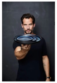 Piatto da dolce nero/blu in gres ø 17 cm Gastro Dark Blue/Black – Bitz