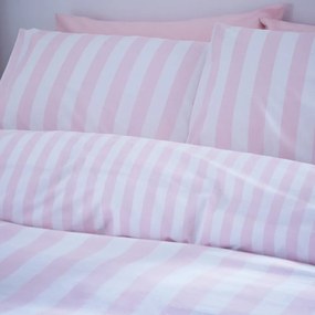 Set copripiumino e federa bianco e rosa per letto matrimoniale 200x200 cm Stripe Tease – Sassy B