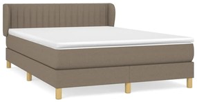 Giroletto a molle con materasso tortora 140x200 cm in tessuto