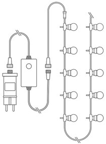 Nedis WIFILP03C20 - Catena decorativa LED RGB 20xLED/8 funzioni 13m IP65 Wi-Fi Tuya