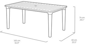 Tavolo Da Giardino In Resina E Struttura Metallo 165x94 Futura Bianco Keter