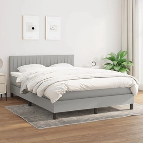 Giroletto A Molle Con Materasso Grigio Chiaro 140x190cm Tessuto /
