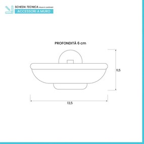 Set accessori a muro 3 pezzi in acciaio cromato e viti incluse Bora