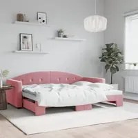 Divano Letto con Letto Estraibile Rosa 80x200 cm in Velluto 3197297