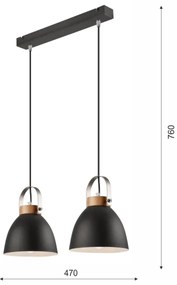 Lampadario a cavo DANIELLE 2xE27/60W/230V