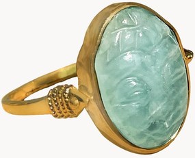 Anello placcato in oro con amazonite Neo