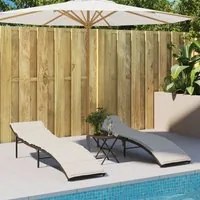 Lettini Prendisole 2 pz con Cuscini Marrone in Polyrattan 3277302