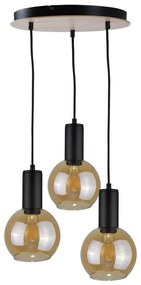 Lampadario a sospensione con filo JANTAR WOOD 3xE27/60W/230V diametro 30 cm