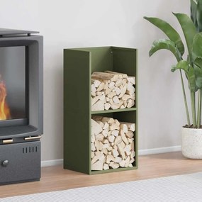 Rastrelliera Per Legna Da Ardere Verde Oliva 40x30x80 Cm /