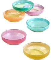 Set 6 coppette in vetro colorate 15x3 cm