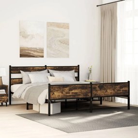 Giroletto Senza Materaso İn Metallo Rovere Fumo 180x200 Cm /
