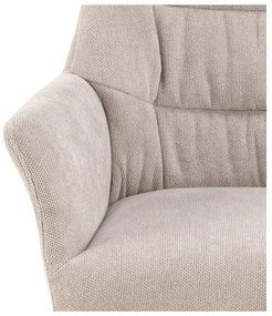 Sedia da pranzo beige in imbottito con braccioli Alonso – Actona