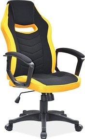 Poltrona girevole Camaro in tessuto nero/giallo – 59x49x106 cm