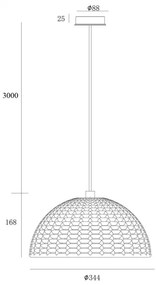 Deko-Light 342143 - Lampadario a sospensione con filo BASKET 1xE27/40W/230V diametro 35 cm