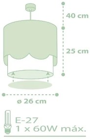Dalber 61712H - Lampadario per bambini SWEET LOVE 1xE27/60W/230V verde