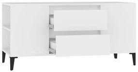 Mobile Porta TV Bianco 102x44,5x50 cm in Legno Multistrato