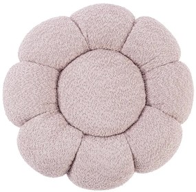 Pouf FLOREL in tessuto effetto bouclé rosa antico