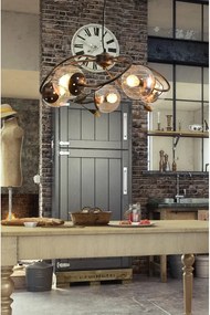 Lampadario Neoclassico Cecile beige paralume miele 5x E14 Ø62cm NOVECENTO