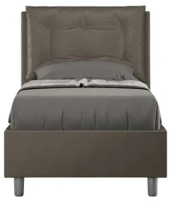 Letto contenitore imbottito 80x200 similpelle cappuccino Annalisa