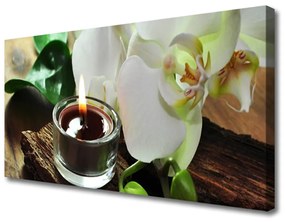 Quadro su tela Candela Orchidea per Spa 100x50 cm