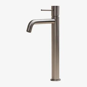 Rubinetto Lavabo Orveta In Ottone Grigio Cromato & ↑30 Cm - Sklum