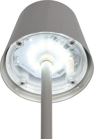 Lampada da tavolo LED grigia con paralume in metallo (altezza totale 21 cm) Diaz – Trio