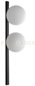 Applique a parete enoire nera e opale 2 luci attacco e14 14x14x60cm...