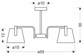Lampadario a sospensione con supporto rigido AMBERG 3xE14/40W/230V marrone