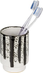 Portaspazzolino bianco e nero in ceramica Subiza – Wenko