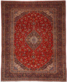 Kashan Tappeto 310 x 370 Rosso (Iran) Annodato A Mano