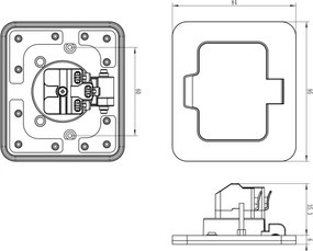 Brilagi - Presa da pavimento incassata per esterni IP55, nera, rettangolare