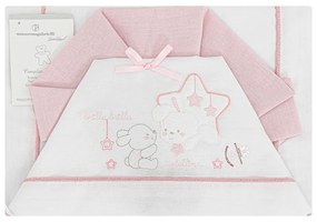 Completo lenzuola neonato per lettino Stellina Nazareno Gabrielli  Colore Rosso, Dimensioni e Misure Lettino