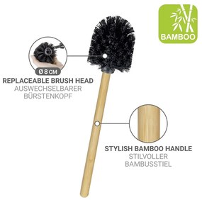 Porta carta igienica bianco/di colore naturale in acciaio con supporto con spazzola Rivalta – Wenko