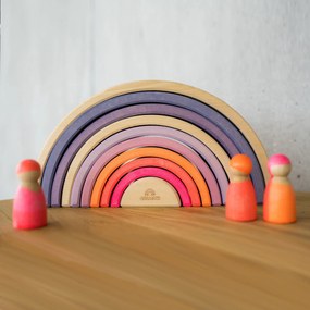 Grimm's - Arcobaleno - puzzle in legno - rosa neon