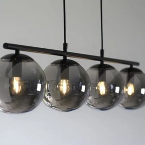 JUST LIGHT. 14604-18 - Lampadario a sospensione con filo WIDOW 4xE14/25W/230V nero