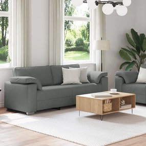 Set divano 2 pezzi con cuscini grigio scuro
