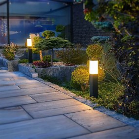 Paletto da Giardino 40cm in acciaio inox NERO, IK06, IP54, base E27 Base E27